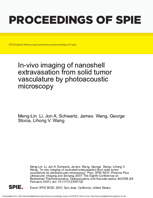(PDF) In vivo imaging of nanoshell extravasation from solid tumor ...