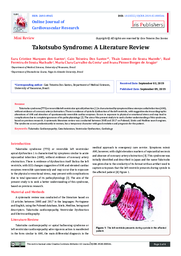 (PDF) Takotsubo Syndrome: A Literature Review