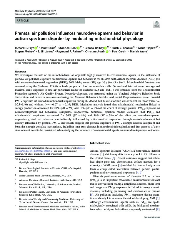 (PDF) Prenatal air pollution influences neurodevelopment and behavior ...