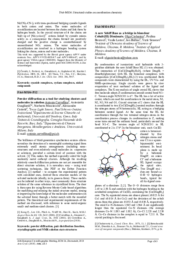 (PDF) Powder diffraction as a tool for studying clusters and molecules ...