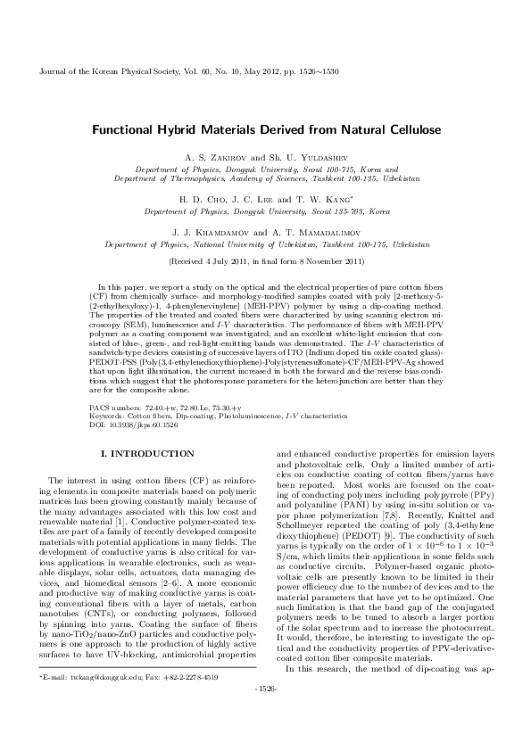 (PDF) Functional hybrid materials derived from natural cellulose