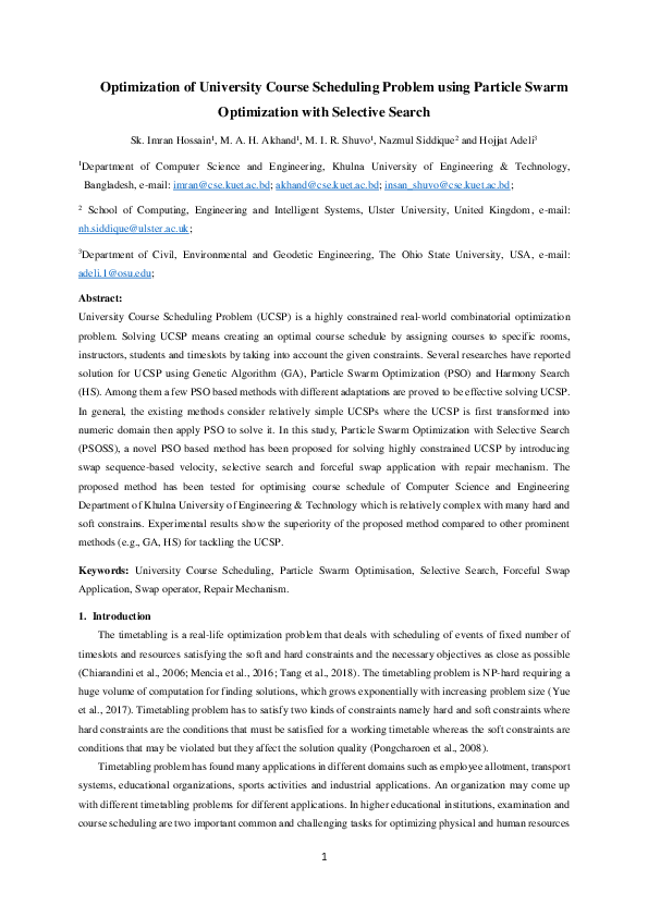 (PDF) Optimization of University Course Scheduling Problem using ...