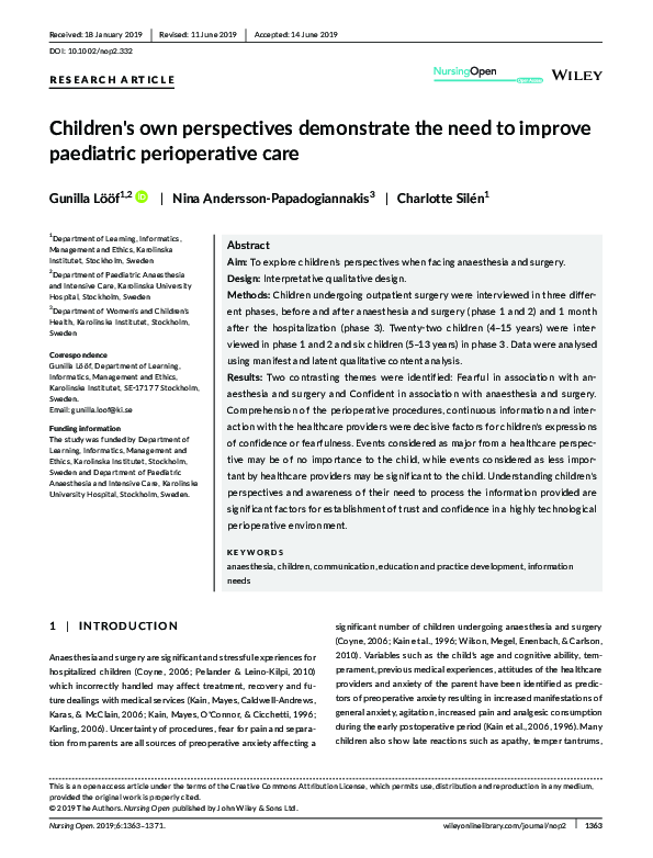 (PDF) Children's own perspectives demonstrate the need to improve ...