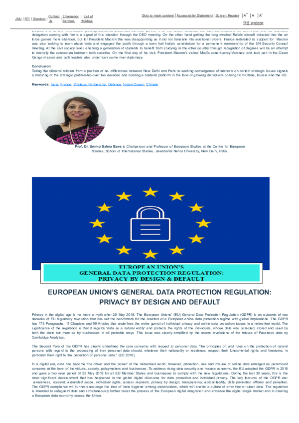 (PDF) EUROPEAN UNION’S GENERAL DATA PROTECTION REGULATION: PRIVACY BY ...