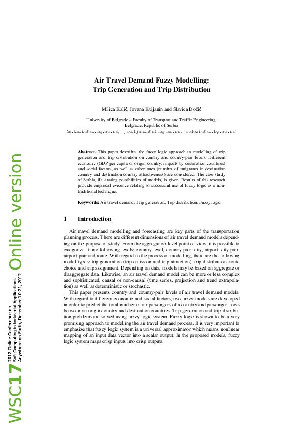(PDF) Air Travel Demand Fuzzy Modelling: Trip Generation and Trip ...