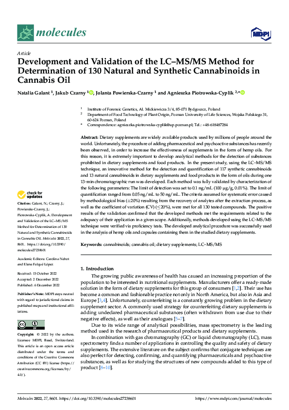 (PDF) Development and Validation of the LC–MS/MS Method for ...