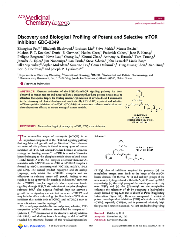 (PDF) Discovery and Biological Profiling of Potent and Selective mTOR ...