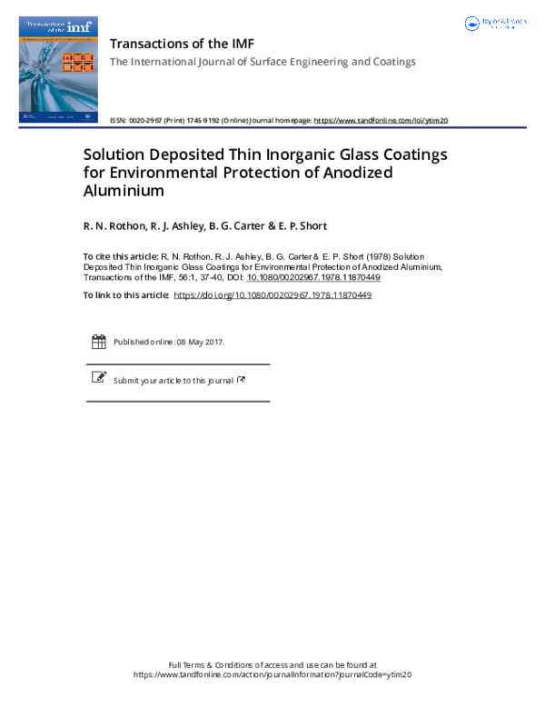 (PDF) Solution Deposited Thin Inorganic Glass Coatings for ...