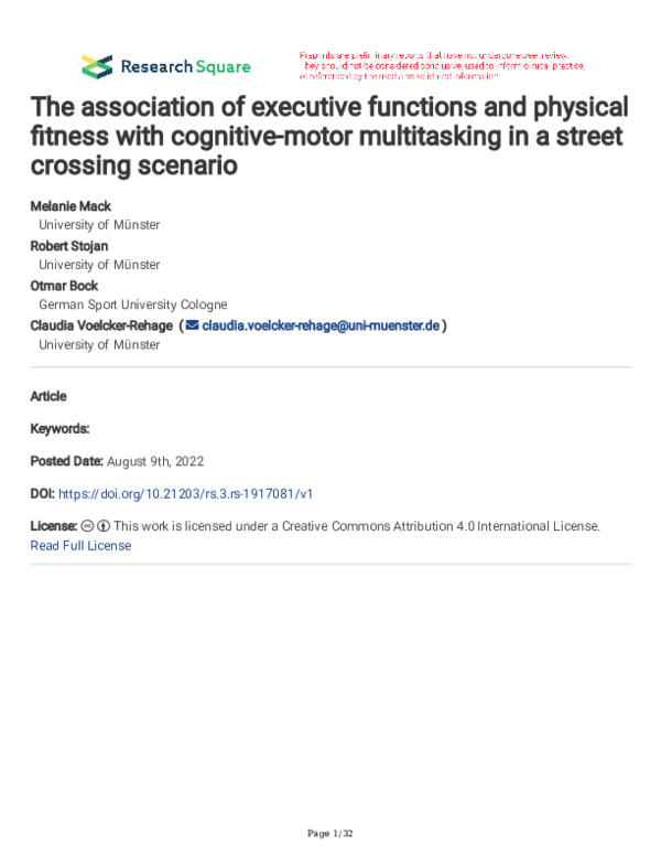 (PDF) The association of executive functions and physical fitness with ...