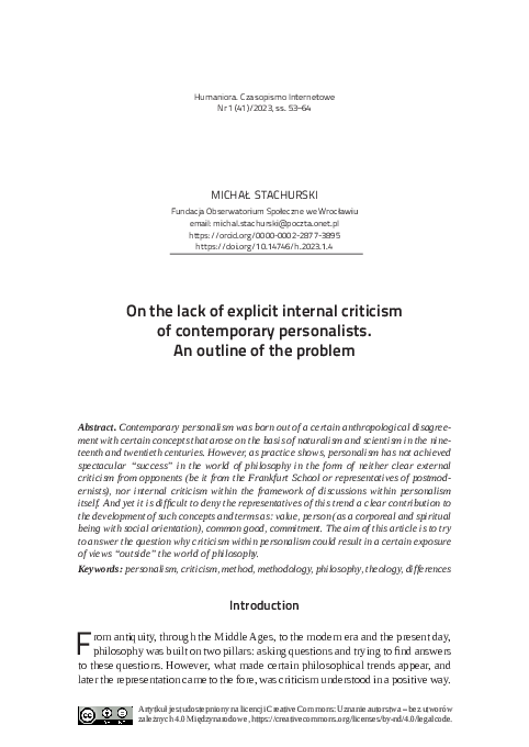 (PDF) On the lack of explicit internal criticism of contemporary ...