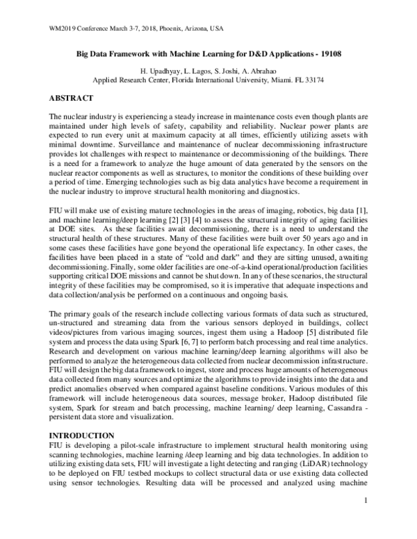 (PDF) Big Data Framework with Machine Learning for D&D Applications -19108