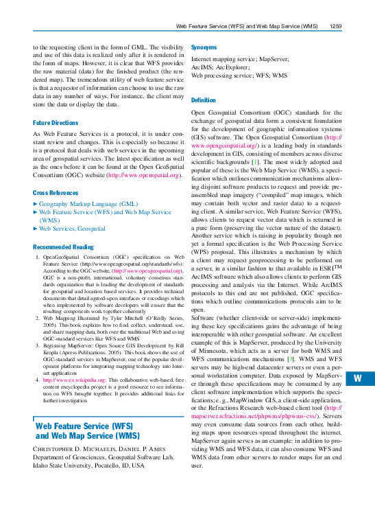 (PDF) Web Feature Service (WFS) and Web Map Service (WMS)