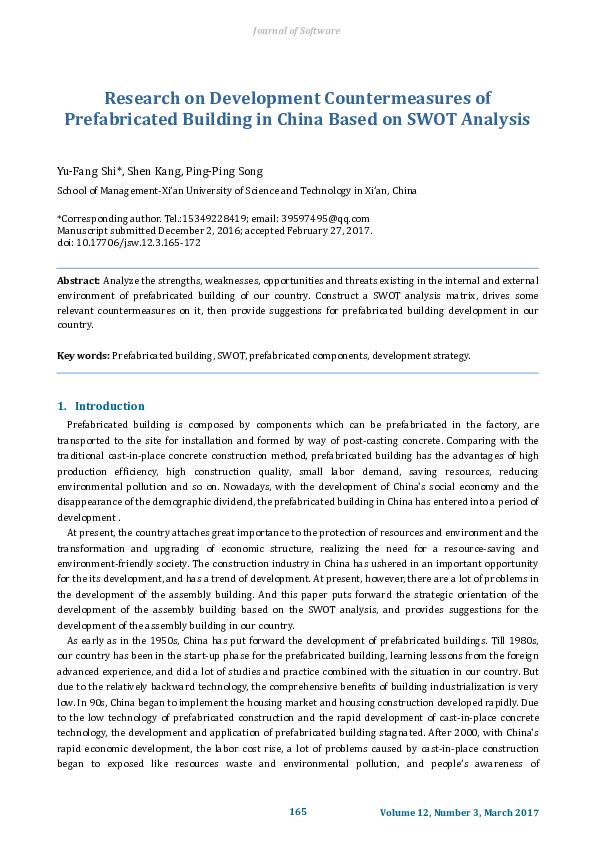 (PDF) Research on Development Countermeasures of Prefabricated Building ...