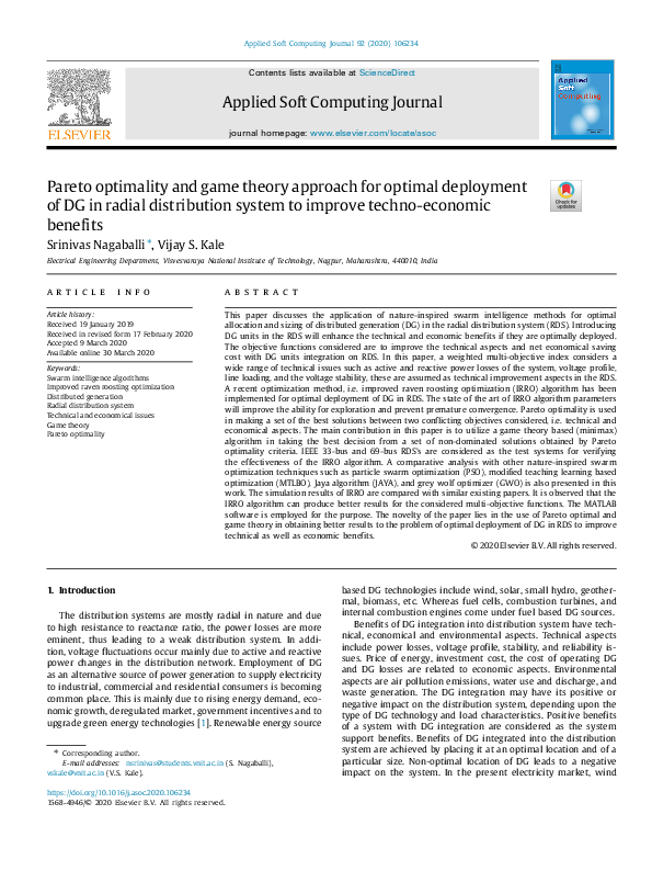 (PDF) Pareto optimality and game theory approach for optimal deployment ...