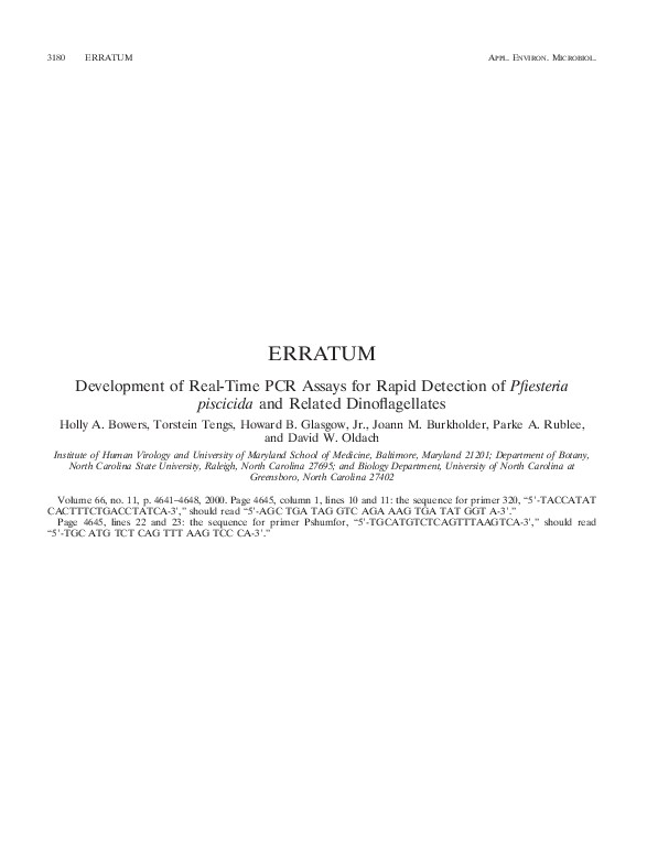 (PDF) Development of Real-Time PCR Assays for Rapid Detection of ...
