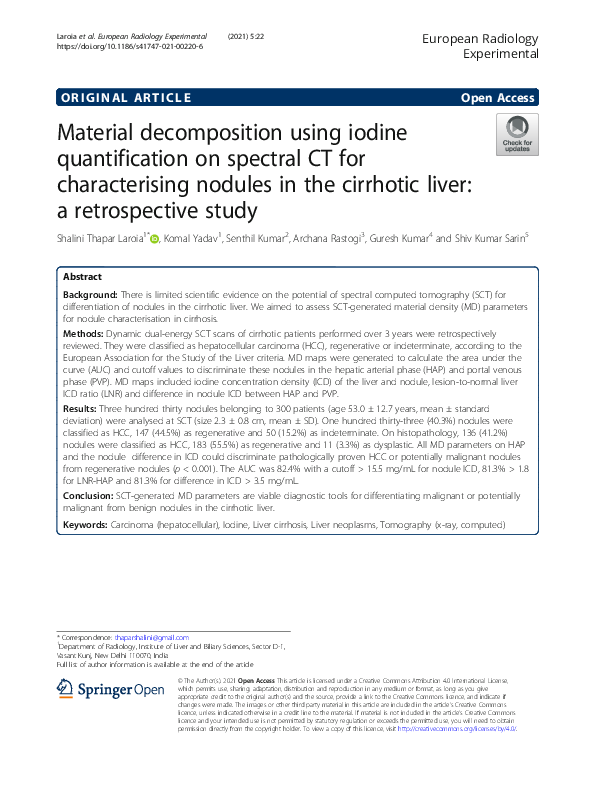 (PDF) Material decomposition using iodine quantification on spectral CT ...