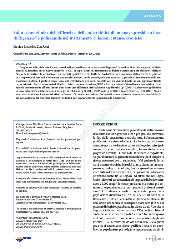 (PDF) Valutazione clinica dell’efficacia e della tollerabilità di un ...