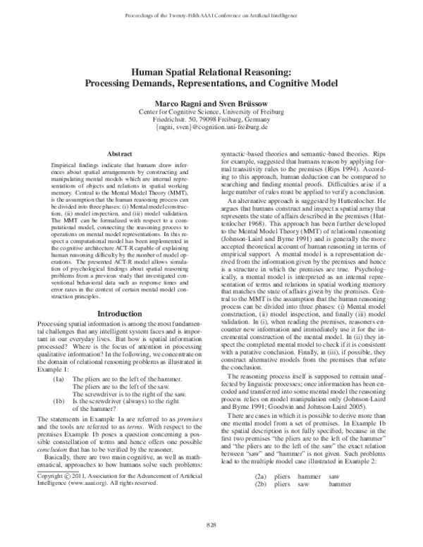 (PDF) Human Spatial Relational Reasoning: Processing Demands ...