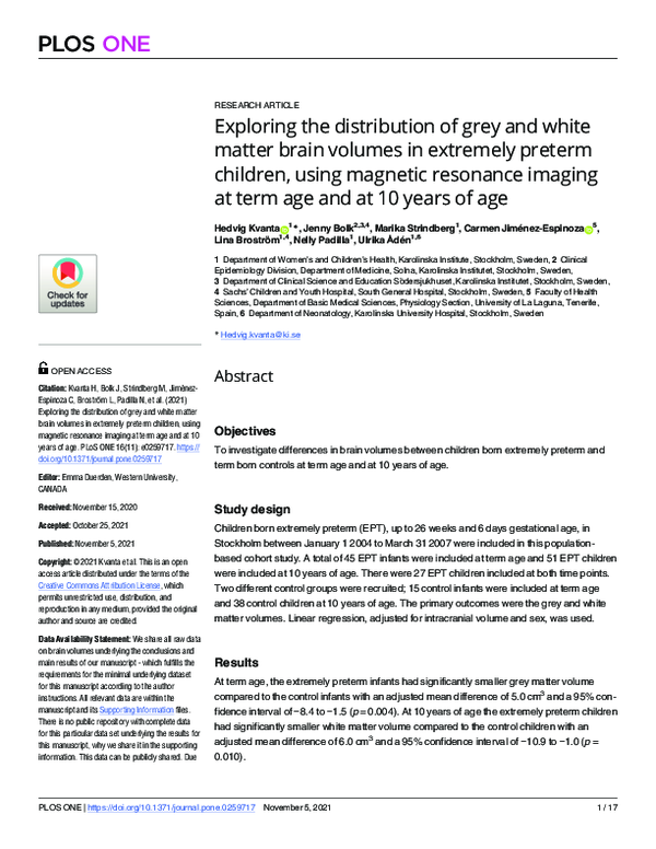 (PDF) Exploring the distribution of grey and white matter brain volumes ...