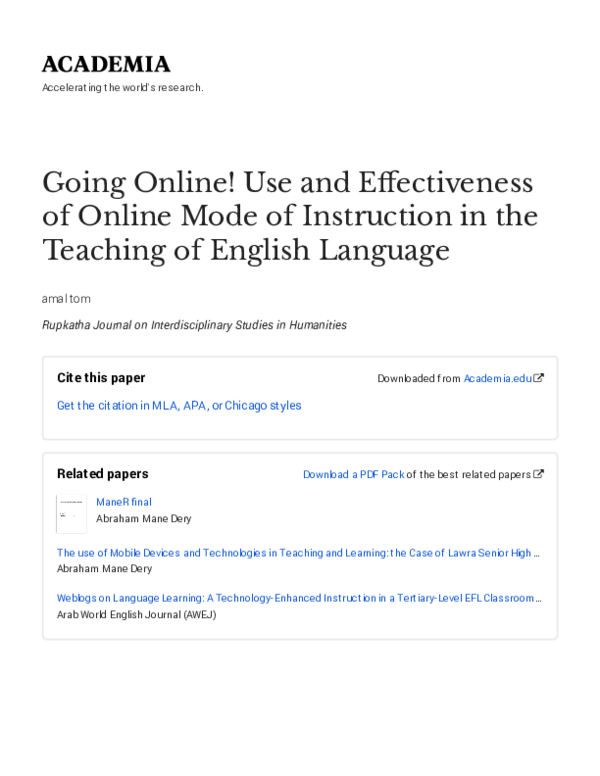 (PDF) The use of Mobile Devices and Technologies in Teaching and ...