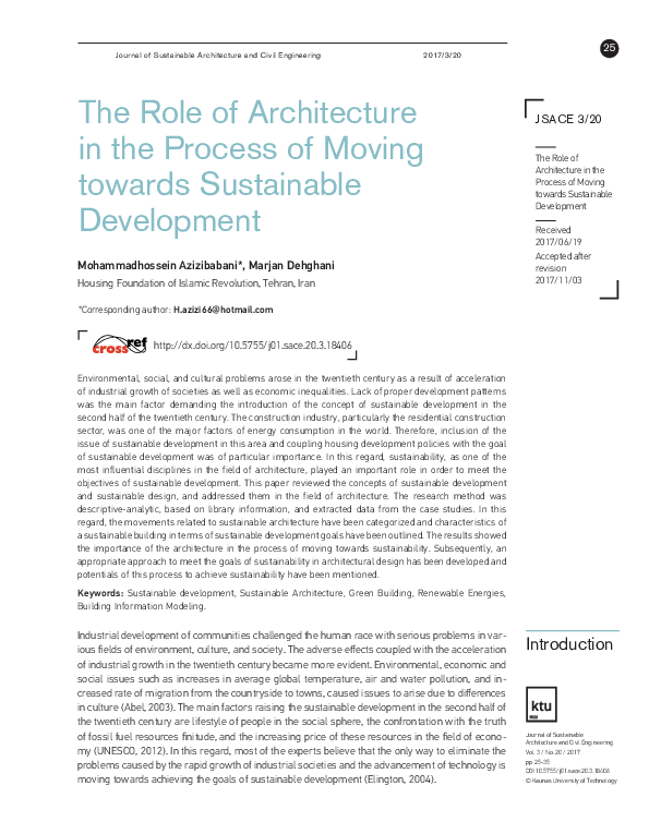 (PDF) The Role of Architecture in the Process of Moving Towards ...