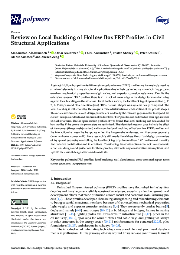 (PDF) Review on Local Buckling of Hollow Box FRP Profiles in Civil ...