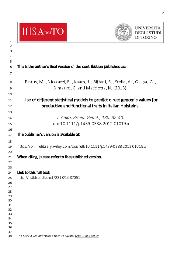 Different Statistical Models