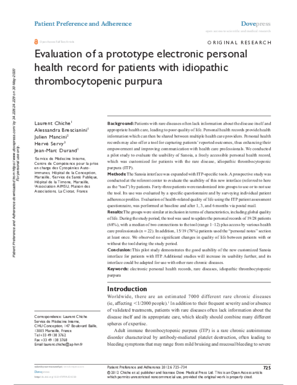 (PDF) Evaluation of a prototype electronic personal health record for ...