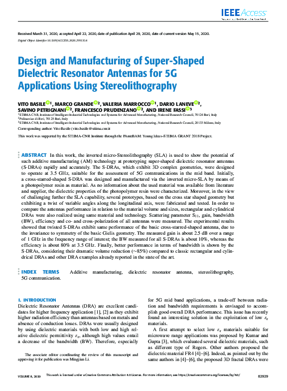 (PDF) Design and Manufacturing of SuperShaped Dielectric Resonator