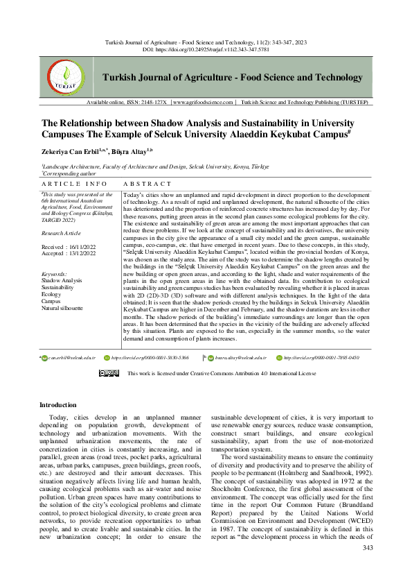 (PDF) The Relationship between Shadow Analysis and Sustainability in ...