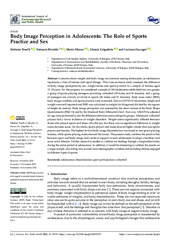 (PDF) Body Image Perception in Adolescents: The Role of Sports Practice ...