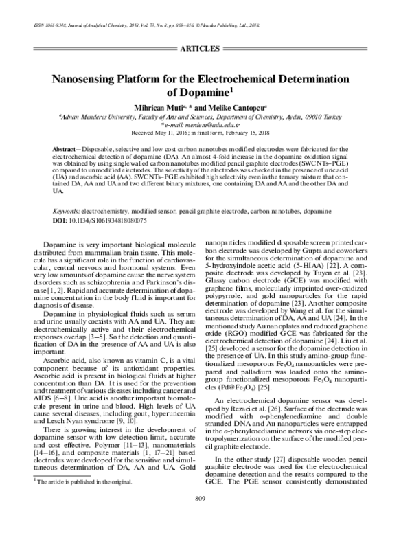 (PDF) Nanosensing Platform for the Electrochemical Determination of ...