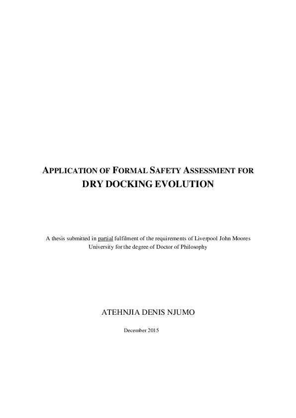 (PDF) Application of formal safety assessment for dry docking evolution