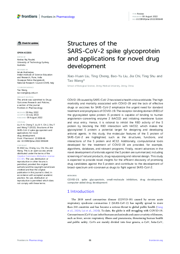 (PDF) Structures of the SARS-CoV-2 spike glycoprotein and applications ...