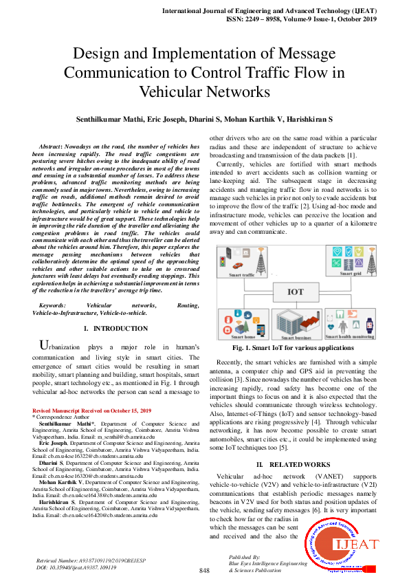 (PDF) Design and Implementation of Message Communication to Control ...