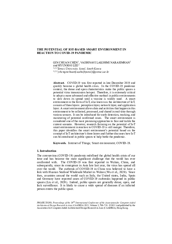 (PDF) The potential of IoT-based smart environment in reaction to COVID ...