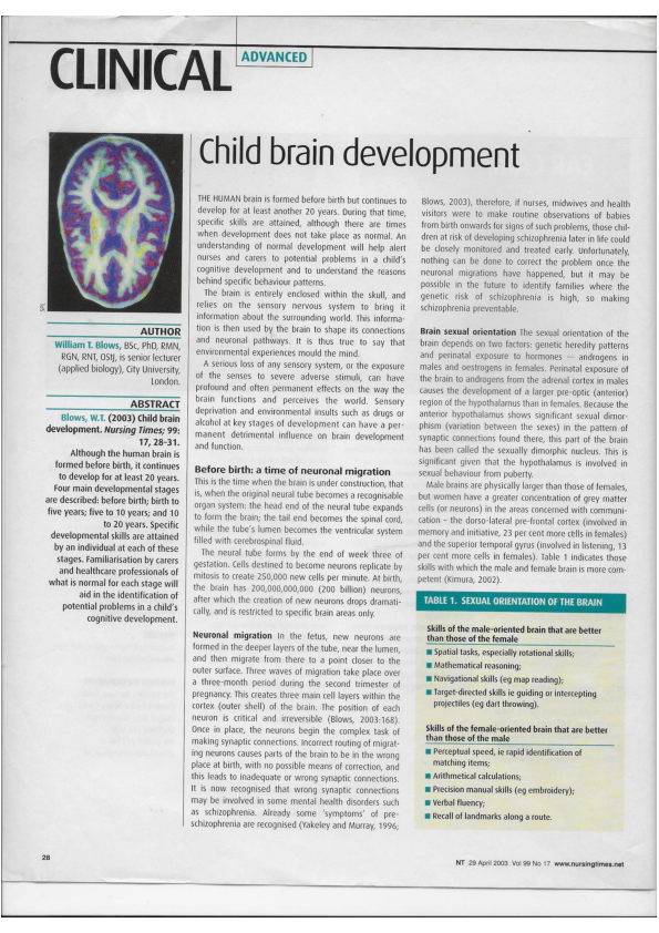 (PDF) Child brain development