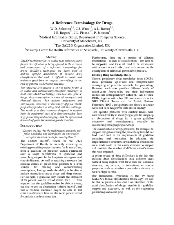 (PDF) A reference terminology for drugs