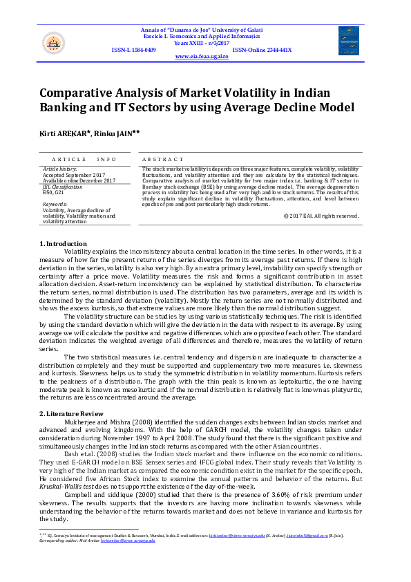 (PDF) Comparative Analysis of Market Volatility in Indian Banking and ...