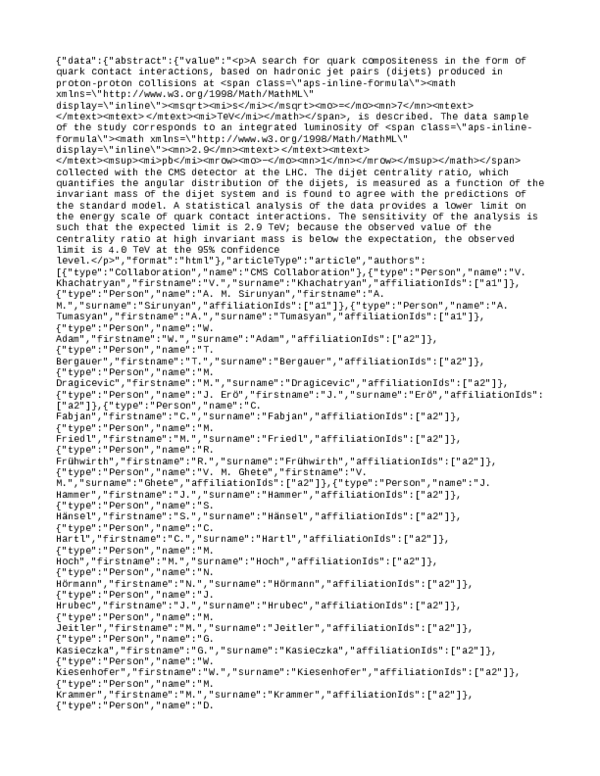 Search for Quark Compositeness with the Dijet Centrality Ratio inppCollisions ats=7  TeV