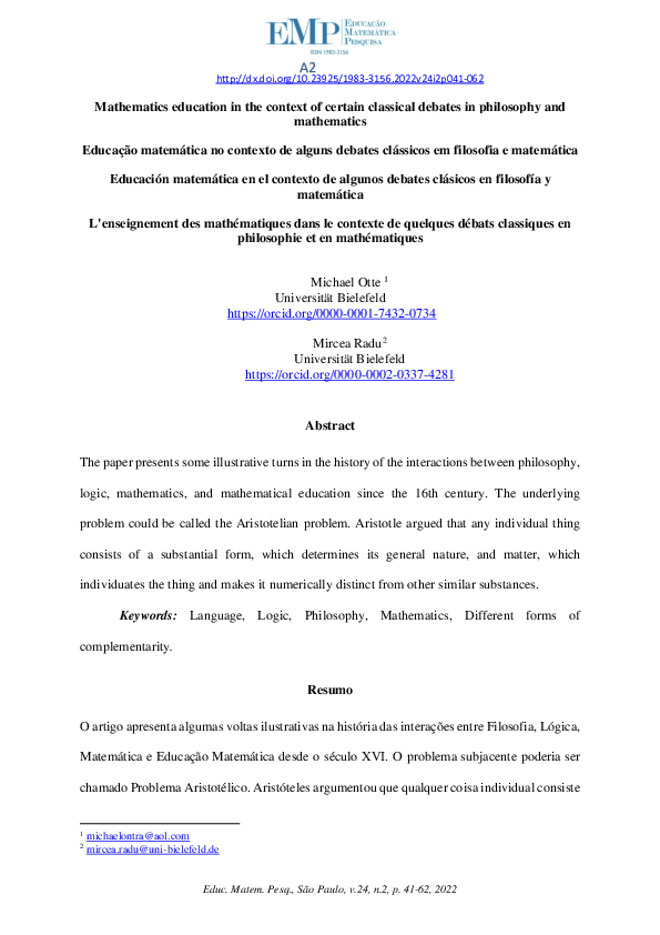 (PDF) Mathematics Education in the Context of certain classical Debates ...