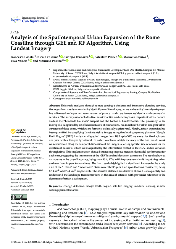 (PDF) Analysis of the Spatiotemporal Urban Expansion of the Rome ...