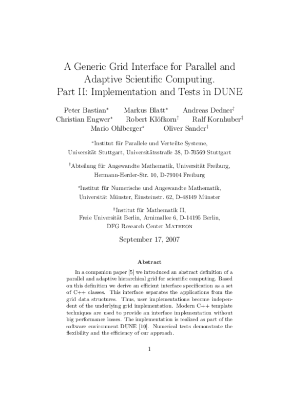 (PDF) A generic grid interface for parallel and adaptive scientific ...