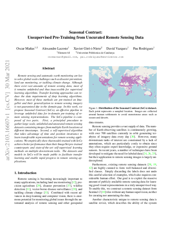 (PDF) Seasonal Contrast: Unsupervised Pre-Training from Uncurated ...