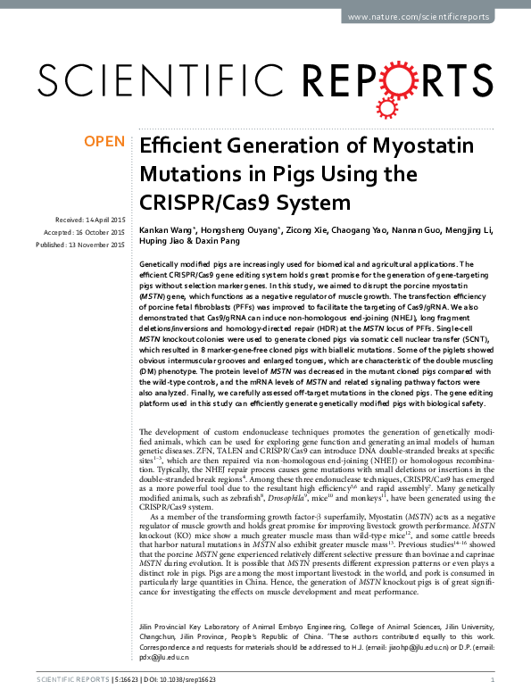 pdf-efficient-generation-of-myostatin-mutations-in-pigs-using-the