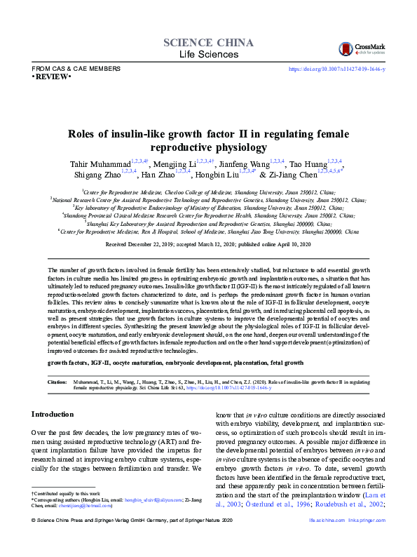 (PDF) Roles of insulin-like growth factor II in regulating female ...