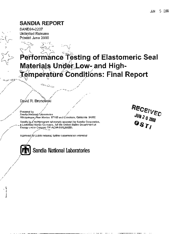(PDF) Performance testing of elastomeric seal materials under low and ...