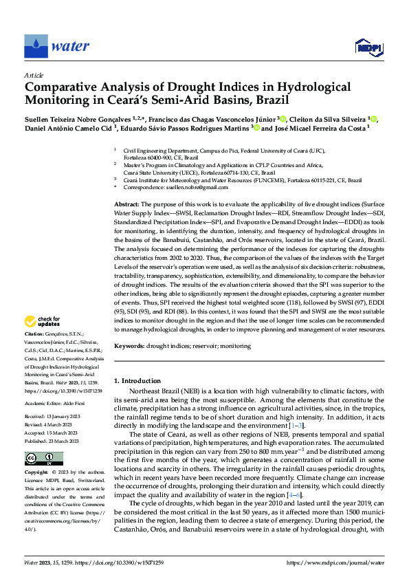 (PDF) Comparative Analysis of Drought Indices in Hydrological ...