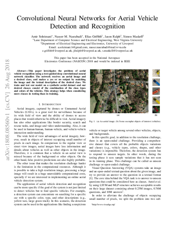 (PDF) Convolutional Neural Networks for Aerial Vehicle Detection and ...
