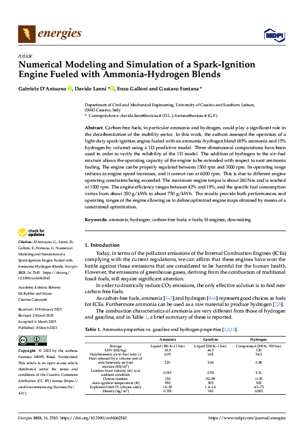 (PDF) Numerical Modeling and Simulation of a Spark-Ignition Engine ...